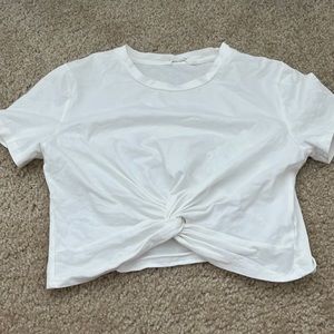 white twisted crop top